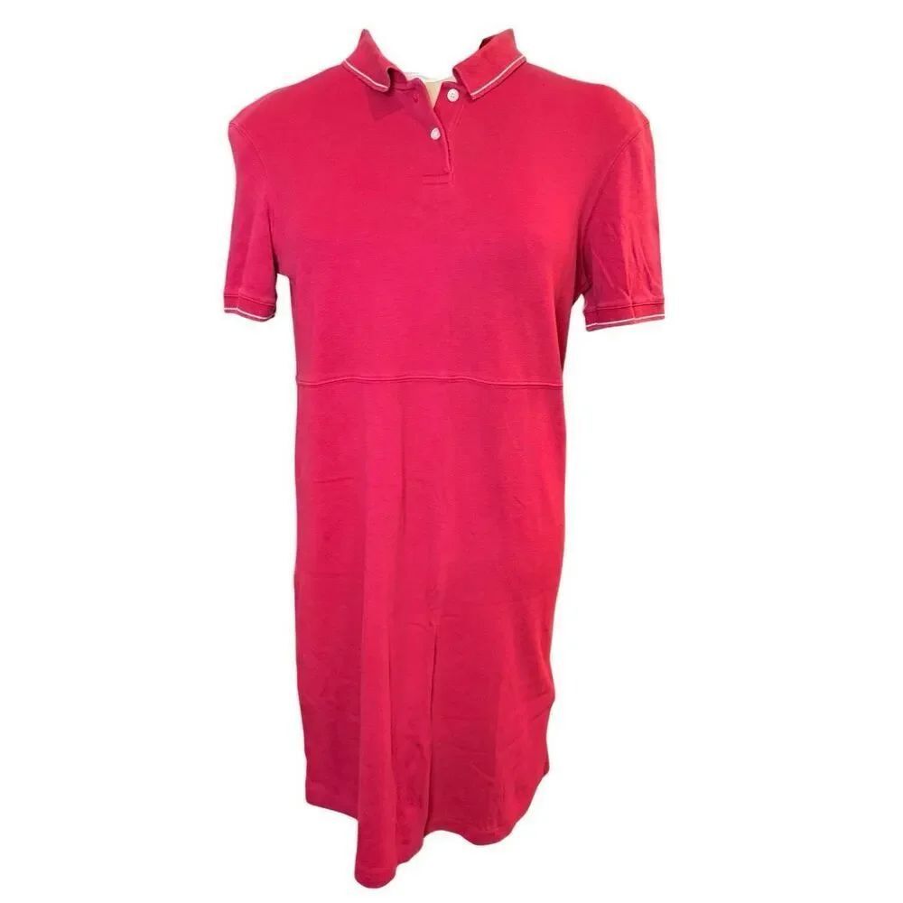 Talbots Polo Dress Red Large Short Sleeve Country Club Resort